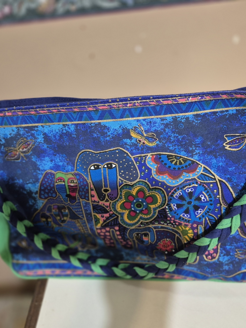 Laurel Burch Tote Bag with Braided Strap